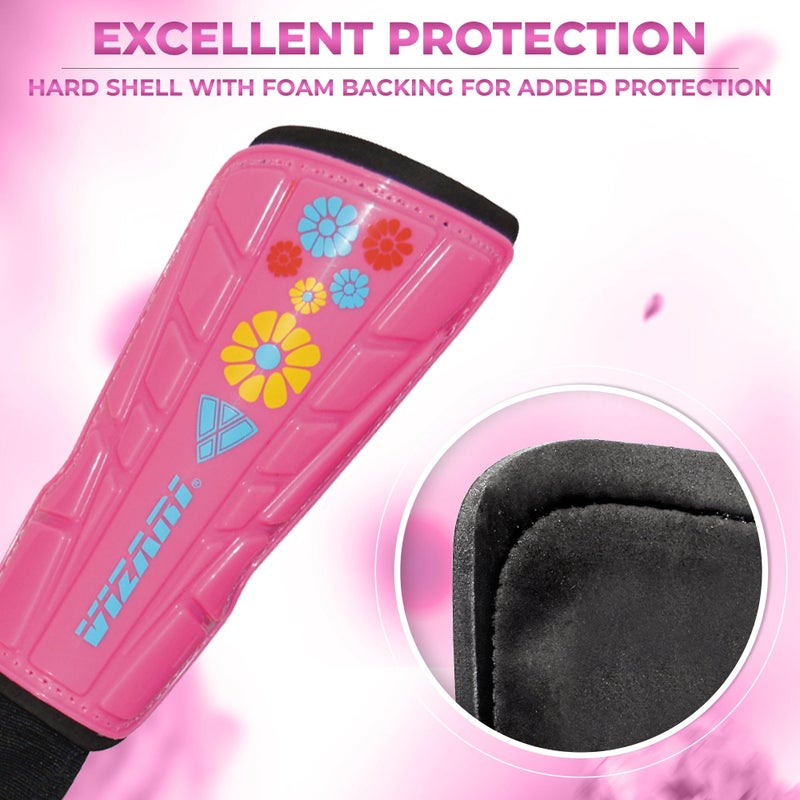 Vizari Blossom Soccer Shin Guards for Kids, Youth, Adults - Lightweight Protective, Dual-Layered Design for Boys, Girls, Men & Women - Stylish & Durable - Image 4